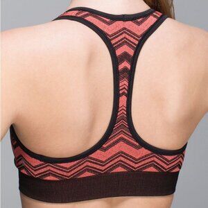 Lululemon Ebb & Flow Racerback Bra Reversible, Heathered Electric Coral
